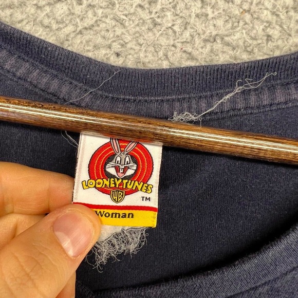 Vintage Looney Tunes Shirt Women's Extra Large Blue Graphic Tweety Bird Y2K 2001 - Picture 6 of 10